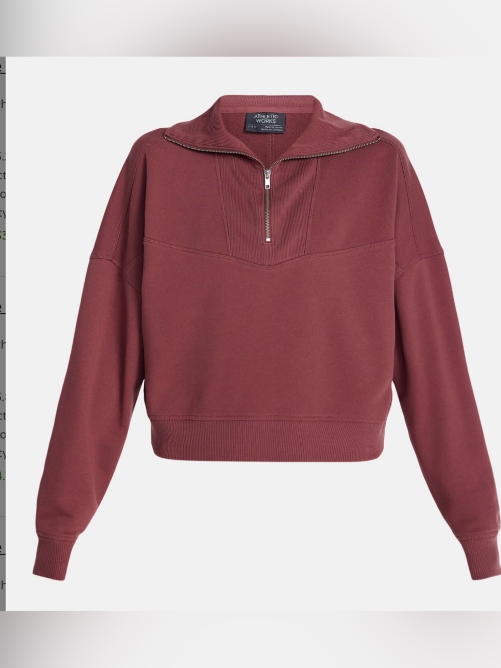 Athletic Works Women's Quarter Zip Sweatshirt~2X